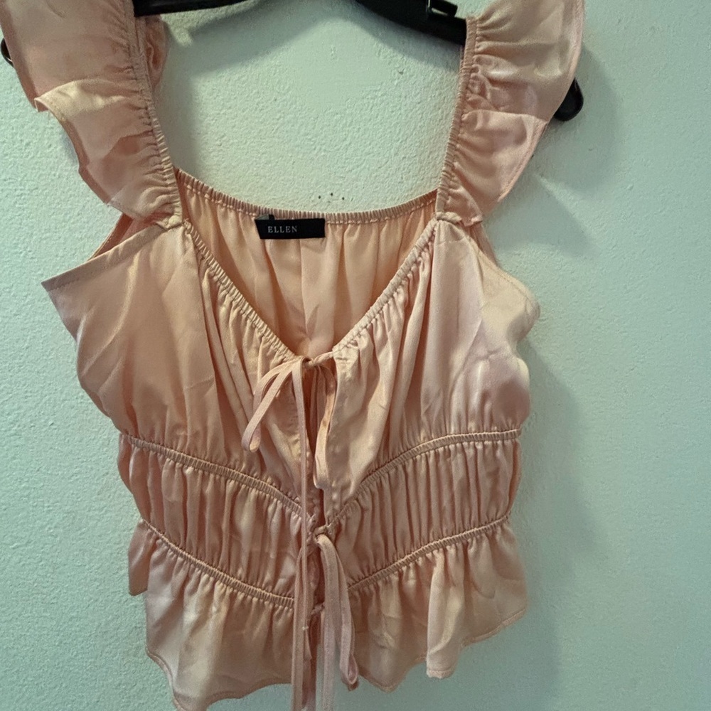 Pink Ruffled Women's Top - Picture 1 of 5